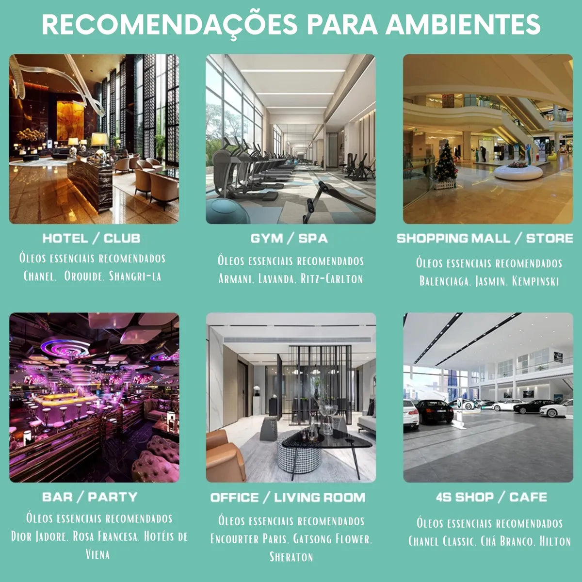 Difusor De Aromas De Óleo Essencial Para Escritório Doméstico De Hotel + Kit 100 Essencias Para Colocar