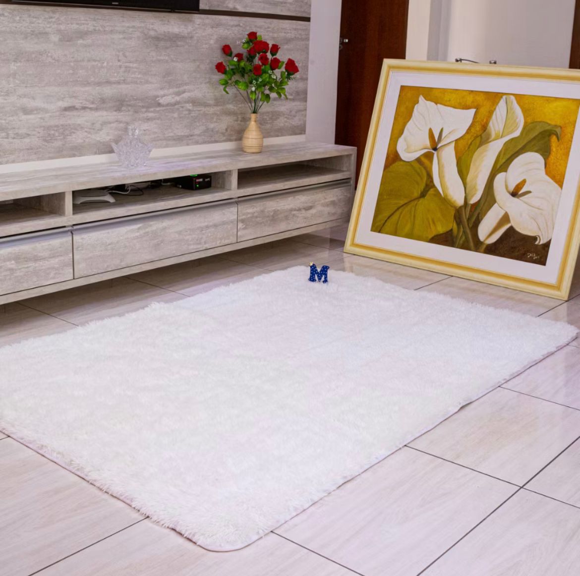 Tapete Peludo 4x3 Metros decoração Shaggy Sala Quarto escritório promoção