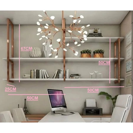 kit prateleira industrial Planejado COR DOURADO/ ROSE/COBRE para teto ou parede.