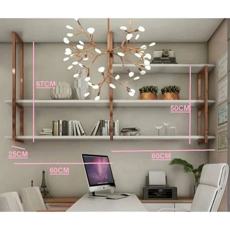 kit prateleira industrial Planejado COR DOURADO/ ROSE/COBRE para teto ou parede.