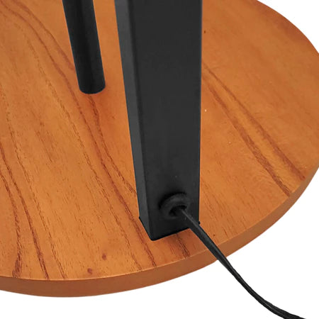 Luminária Abajur De Chão Salone Aço Carbono Preto Com Cúpula Palha D´Fatto 33