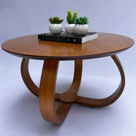 Kit 2 Mesa Mesinha de Centro Sala Redonda com Vidro 60 Centímetros