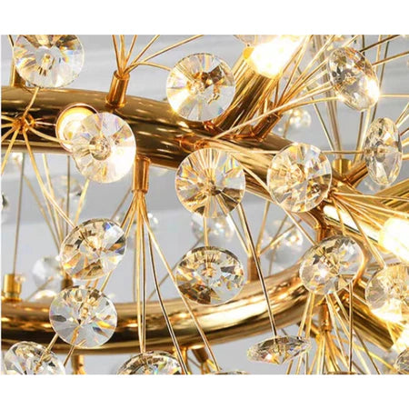 Estilo nórdico atmosférico e simples Lustre Pendente Cristal Dente De Leão Retangular+12 G9 Lâmpada