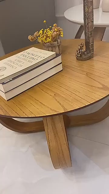 Kit 2 Mesa Mesinha de Centro Sala Redonda com Vidro 60 Centímetros