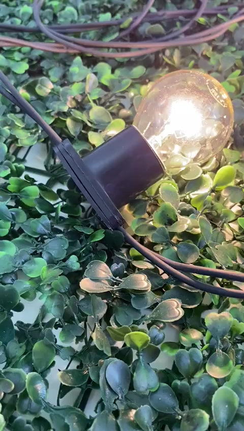 Varal de Luzes 40m Externo Lâmpada Amarelo Transparente Inclusa Cordão Iluminação Pode Chuva