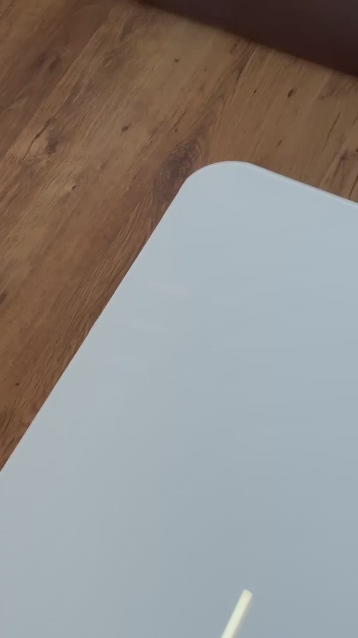 Mesa De Centro Grande Retangular Com Tampo De Vidro Laqueado