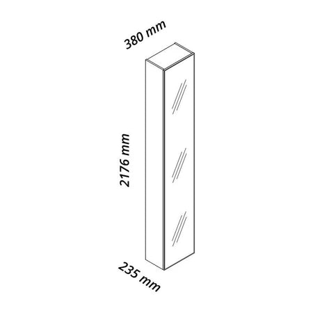 Cristaleira 1 Porta Reflecta com Fita Led com Espelho Luminare 100% Mdf Naturale