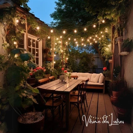 Varal de Luzes 40m Externo Lâmpada Amarelo Transparente Inclusa Cordão Iluminação Pode Chuva