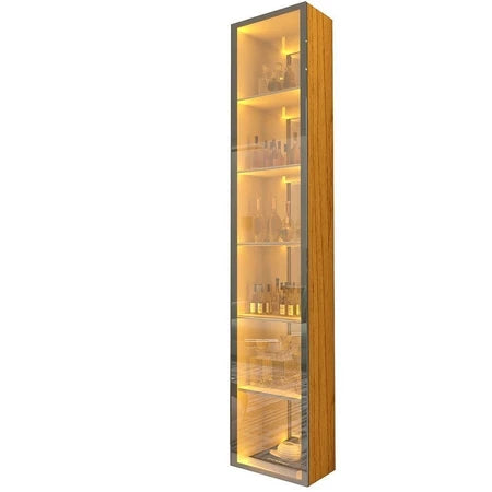 Cristaleira 1 Porta Reflecta com Fita Led com Espelho Luminare 100% Mdf Naturale